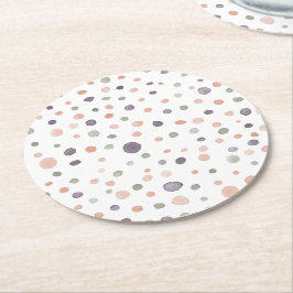 Pappra Shea Confetti Watercolor Dots Underlägg Papper Rund