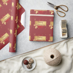Pappra skrotning - Guld Burgundy - God jul Presentpapper
