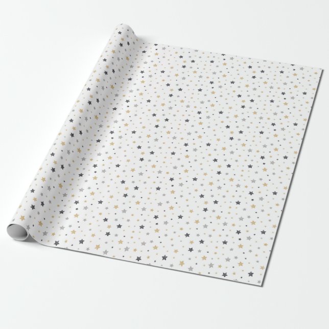 Pappra små stjärnor presentpapper (Utrullad)
