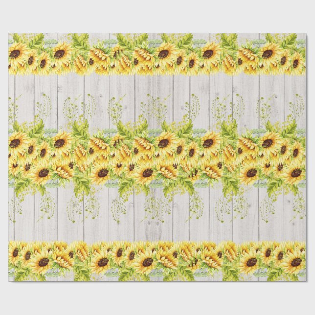 Pappra solblommor Gift Wrapping Presentpapper (Platt)
