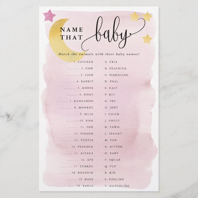 Pappra spelkort för matchning av djur över Måne vi Flygblad (Framsidan)