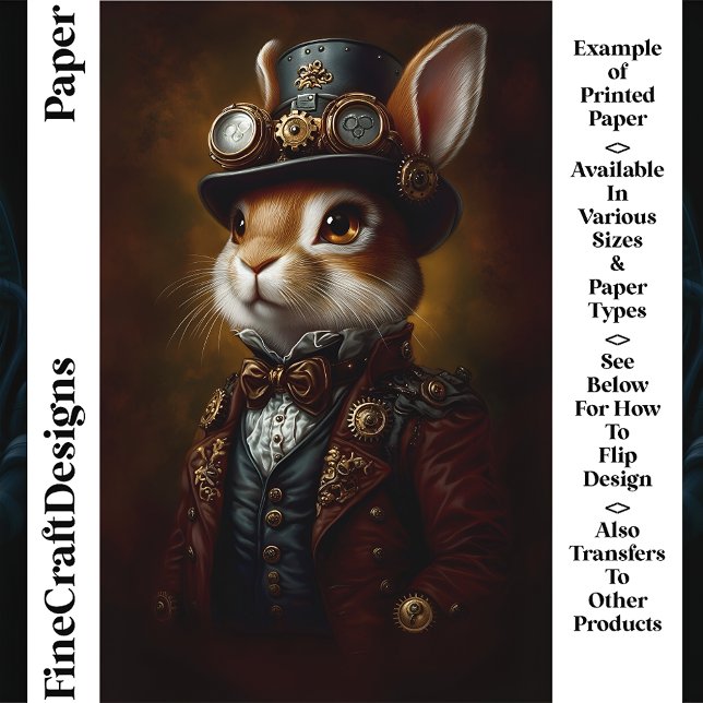 Pappra Steampunk Bunny Rabbit Porträtt CR6 Craft (Skapare uppladdad)