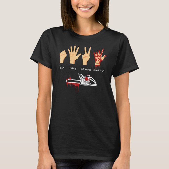 Pappra sten-saxkedjor, skogsarbetare säger t shirt (Framsida)