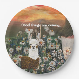 Pappra Tallrikar Llama i daisyn