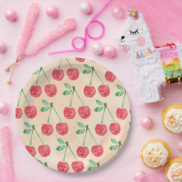 Pappra Tallrikar Sweet Red Cherry Delicate Mönster