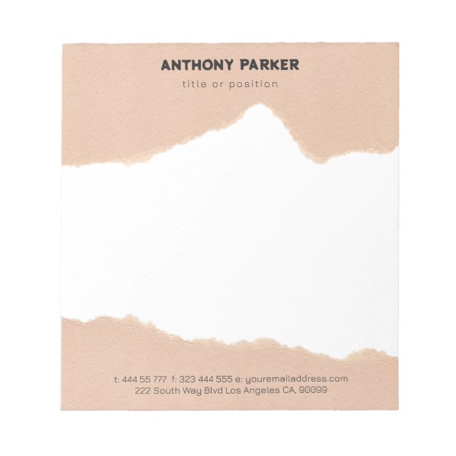 Pappra Torn Kant Anteckningsblock (Framsida)