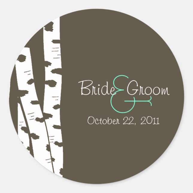 Pappra Träd Runt Klistermärke (Framsida)