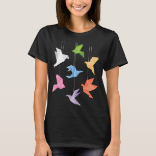 Pappra tranes Origami Birds Origamist Papper Foldi T Shirt
