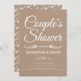 Pappra typografi-pars dusch bröllop inbjudningar