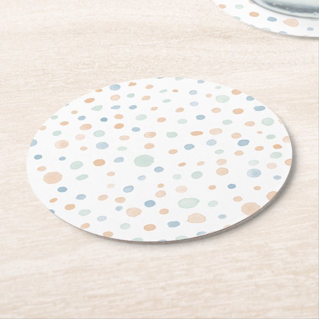 Pappra Underlägg av Elliot Confetti Watercolor Dot Papper Rund (Vinklad)