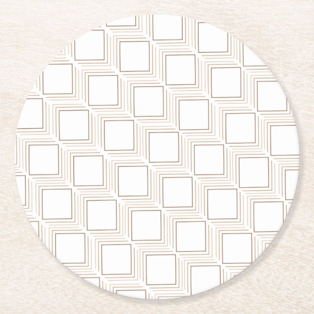 Pappra underlägg för benvita tumlingsrutor papper rund (Framsidan)