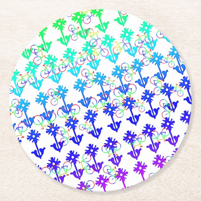 Pappra Underlägg för cyklar och blommor (Framsidan)