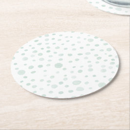 Pappra Underlägg för Mint Confetti Watercolor Dots Papper Rund