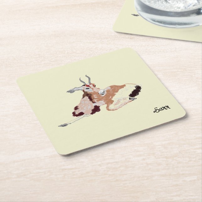 Pappra Underlägg: Gazelle Underlägg Papper Kvadrat (Vinklad)