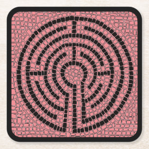 PAPPRA Underlägg i LABYRINTH XVI-kvadrat / Svart Papper Kvadrat