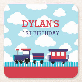 Pappra Underlägg i tåg (flottan & Red) - Boys Kids Papper Kvadrat