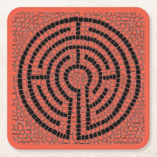 PAPPRA Underlägg på LABYRINTH XII-kvadraten Papper Kvadrat