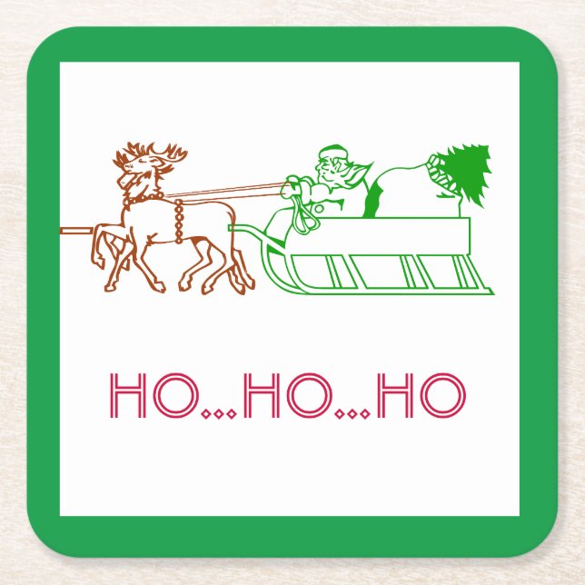 Pappra Underlägg - Santa and Reindeer (Framsidan)