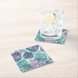 Pappra Underlägg Tropical Handflatan Papper Kvadrat