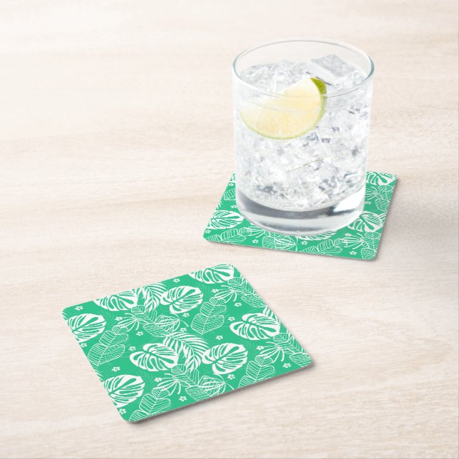 Pappra Underlägg Tropical Handflatan Papper Kvadrat (Insitu)