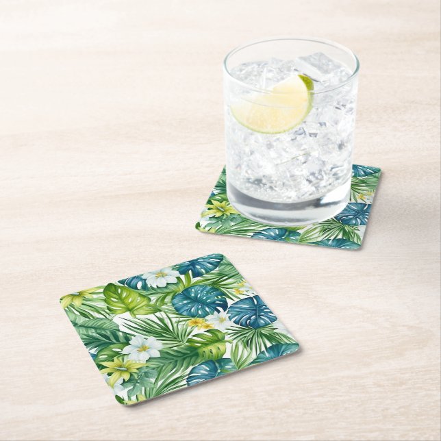 Pappra Underlägg Tropical Handflatan Papper Kvadrat (Insitu)