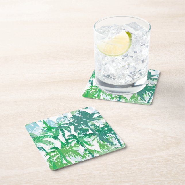Pappra Underlägg Tropical Handflatan Papper Kvadrat (Insitu)