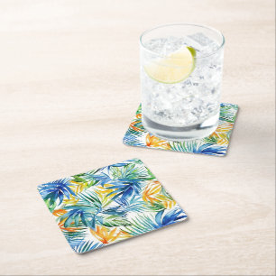 Pappra Underlägg Tropical Handflatan Papper Kvadrat