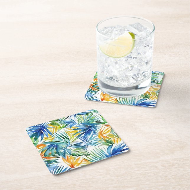 Pappra Underlägg Tropical Handflatan Papper Kvadrat (Insitu)