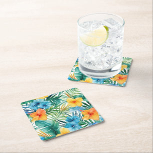 Pappra Underlägg Tropical Handflatan Papper Kvadrat