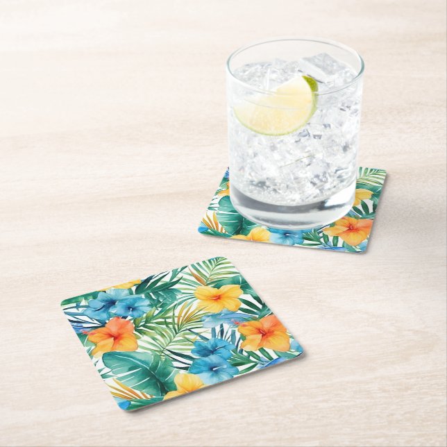 Pappra Underlägg Tropical Handflatan Papper Kvadrat (Insitu)