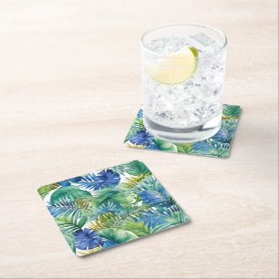 Pappra Underlägg Tropical Handflatan Papper Kvadrat