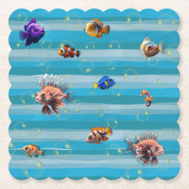 Pappra Underläggen Fish Bowl Underlägg Papper