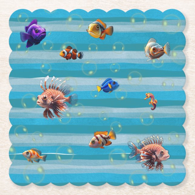 Pappra Underläggen Fish Bowl Underlägg Papper (Framsida)