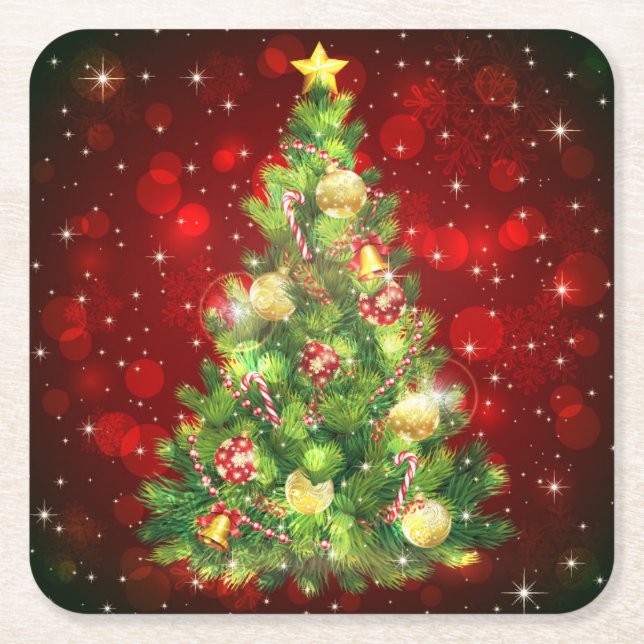 Pappra Underläggen julgran Underlägg Papper Kvadrat (Framsidan)