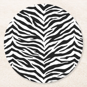 Pappra Underläggen Set-Zebra tryck Underlägg Papper Rund