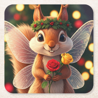 Pappra Underläggen Squirrel Fairy Underlägg Papper Kvadrat