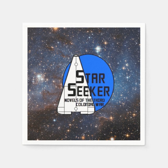 Pappra utrymmesblöjor - Stjärna/Galaxy med Logotyp Pappersservett (Framsidan)