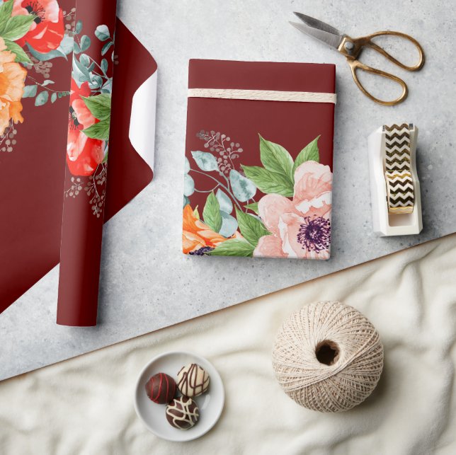 Pappra vallmoblommor Bröllop Wrapping Presentpapper (Hantverk)
