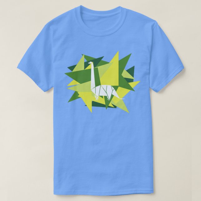Pappra varv Origami Brontosaurus1 T Shirt (Design framsida)