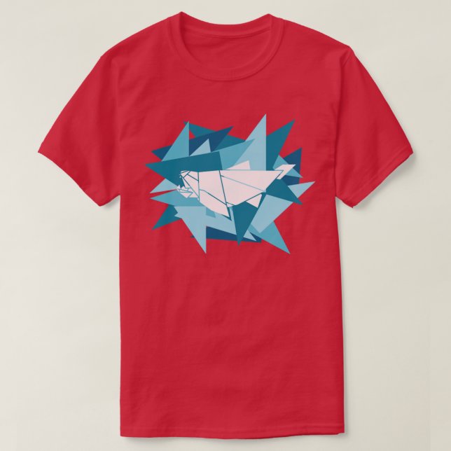 Pappra varv Origami Dunkleosteus T Shirt (Design framsida)