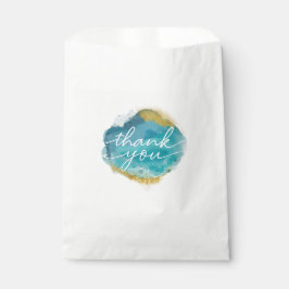 Pappra väskor för dammbröllop i blått och guld