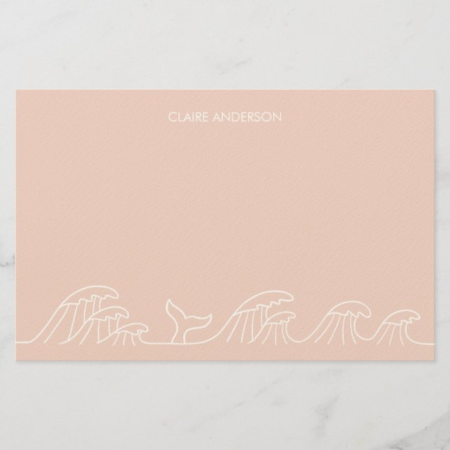 Pappra vinkara kustflickors Oceanen Brevpapper (Framsida)