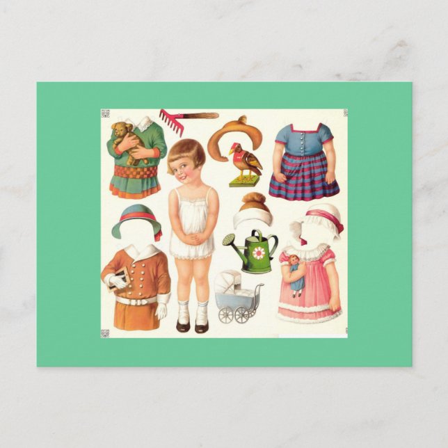 Pappra vykort för vintage (Framsida)