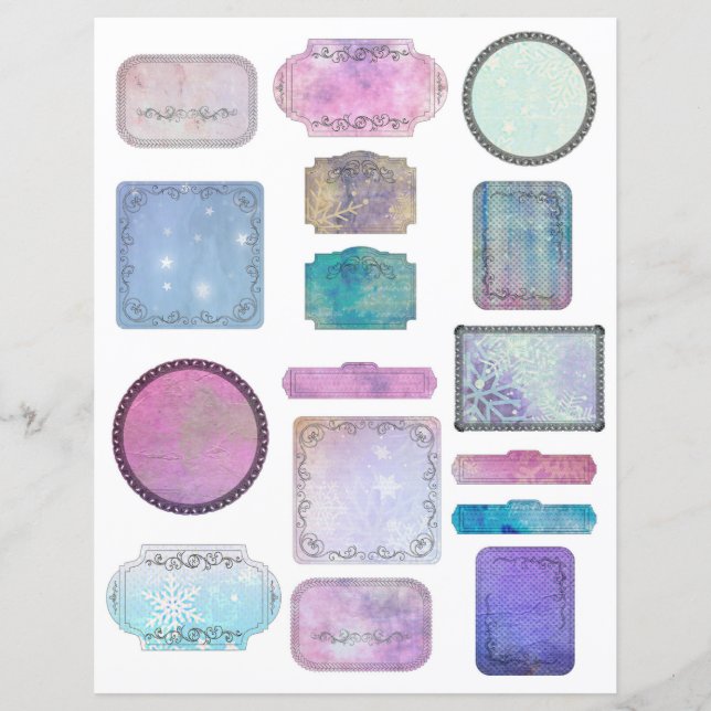 Pappra Winter Magic Scrapbook-etiketter | Säsong (Framsida)