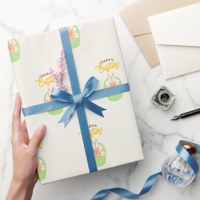 Pappra Wrapping av glad påsk Bunny Matte Presentpapper (Gifting)