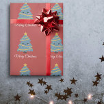 Pappra Wrapping för Kawaii Julgran Presentpapper<br><div class="desc">En röd skrapning Papper med en kawaii Julgran. Det blir perfekt att slå in dina gåvor,  särskilt dina barngåvor!</div>