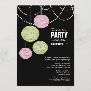 Papprare banderoller för Bachelorette Party-Rosa Inbjudningar
