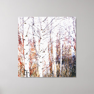 Papprare Birch Träd Forest High Nyckel Canvastryck