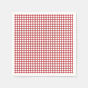 Papprare blöjor med röda och vita Gingham-kontro Pappersservett