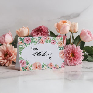 Papprare blommor från Mors dag pastellkrita Rosa Kort
